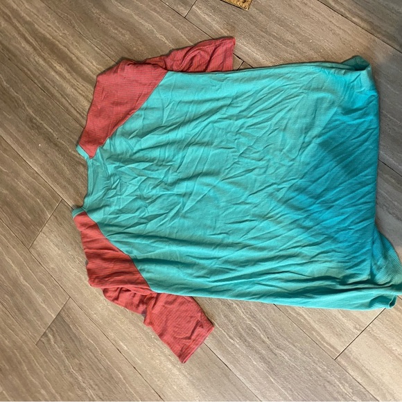 LLR LulaRoe Womens Randy Raglan Baseball Tee Half Sleeve Small Pink and Green - Picture 4 of 4